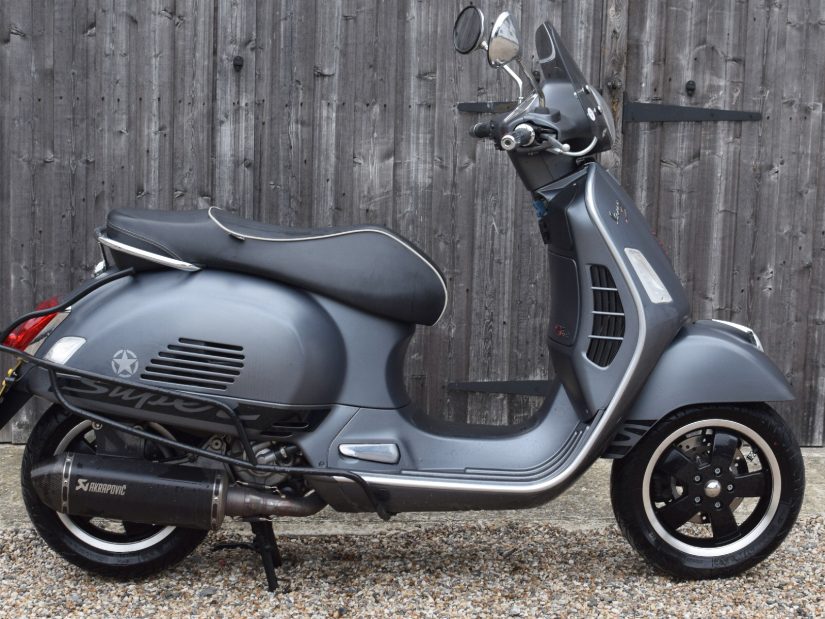 SOLD, Vespa 300 GTS Supersport ABS (2 owner, 10000 miles, Akrapovic exhaust)  2016 16 Reg – Sargents of Sussex