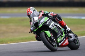 Jonathan Rea and his ZX-10R , on way to victory in the opening race of the 2016 World Superbike championship